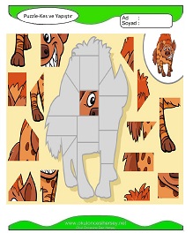 Puzzle Kes Yapıştır Çalışma Sayfaları